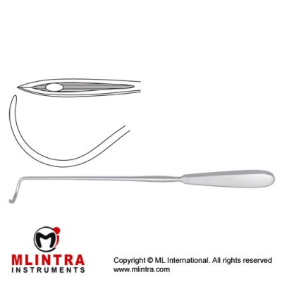 Deschamps Ligature Needle Sharp for Left Hand Stainless Steel, 27 cm - 10 3/4"